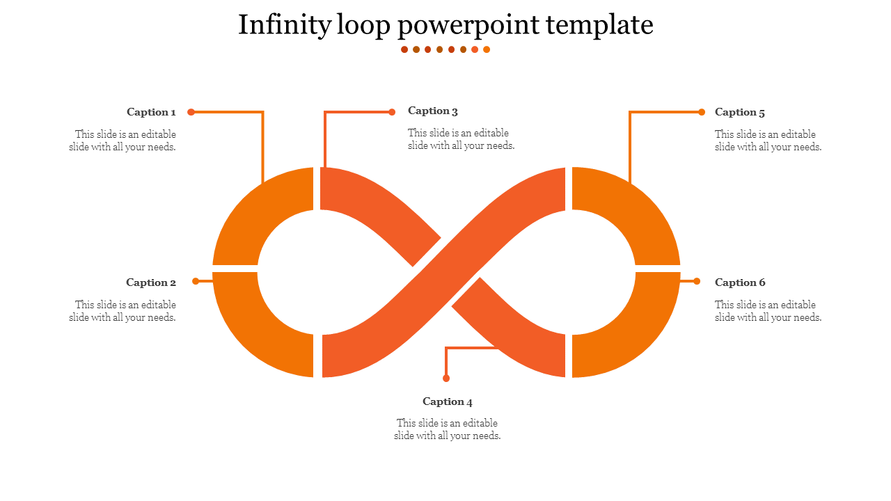 infinity loop powerpoint template-Orange